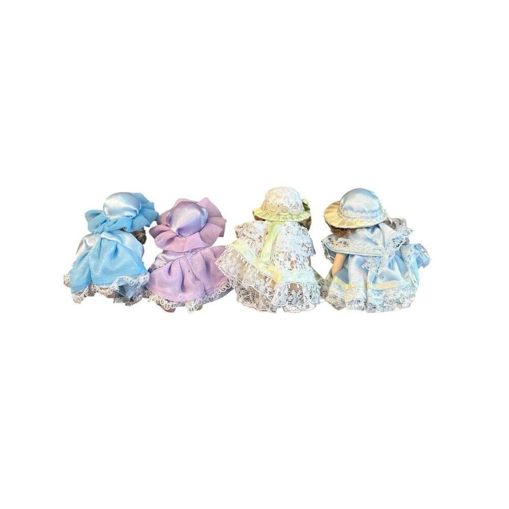 Lot of 4 Mini Porcelain Dolls – 3” Southern Belle Style – Vintage Collectible - Picture 8 of 8